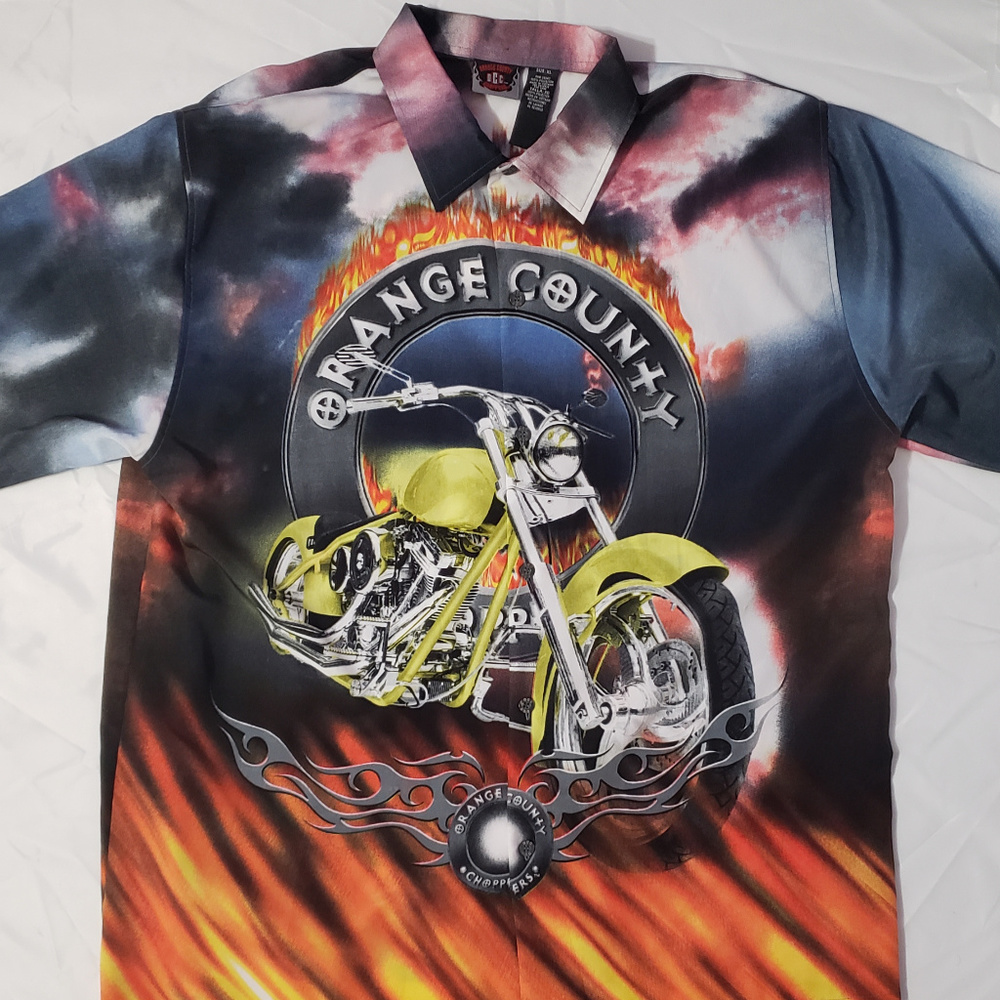Orange County Chopper Motorcycle Button Shirt XL
